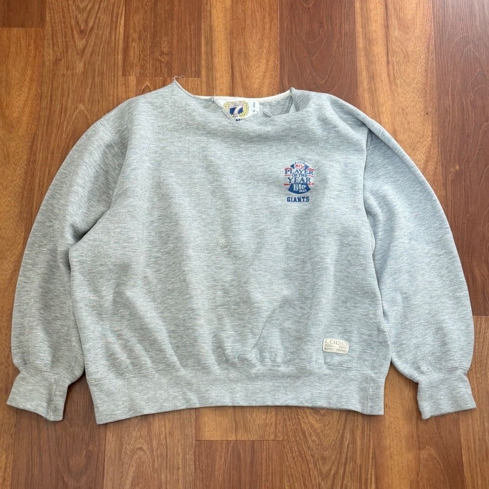 Vintage 90s Logo 7 Miller Lite NFL Player of the Year Giants Sweatshirt Size XL - Picture 1 of 8